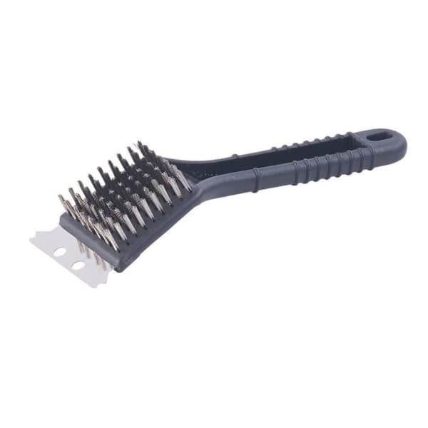 Grillborste - PEARL - 3-pack - 2 i 1 - Stålskrapa - Svart Metall