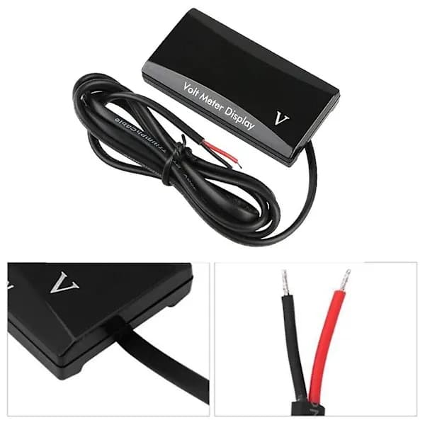 12V SPEC Digital LED-display Voltmeter Bil Motorcykel Spændingspanelmåler Rød