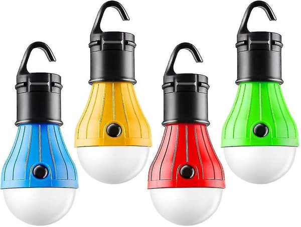 Tent Light 4-pack Portable LED Tent Lamp Clip Hook Hurricane Emergency Light Battery Powered Camping Lantern