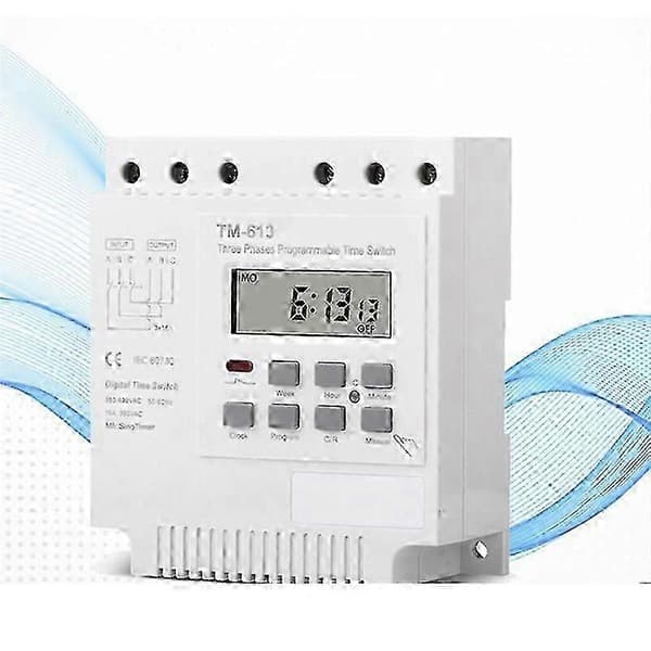 3-Fase 380V 415V Programmerbar Timerbryter med Bakgrunnsbelysning - Digital Display