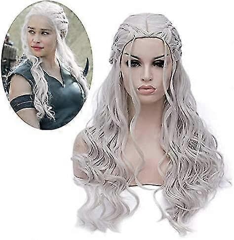 Khaleesi-peruukki Daenerys Targaryen Cosplay (hopea) Silver -