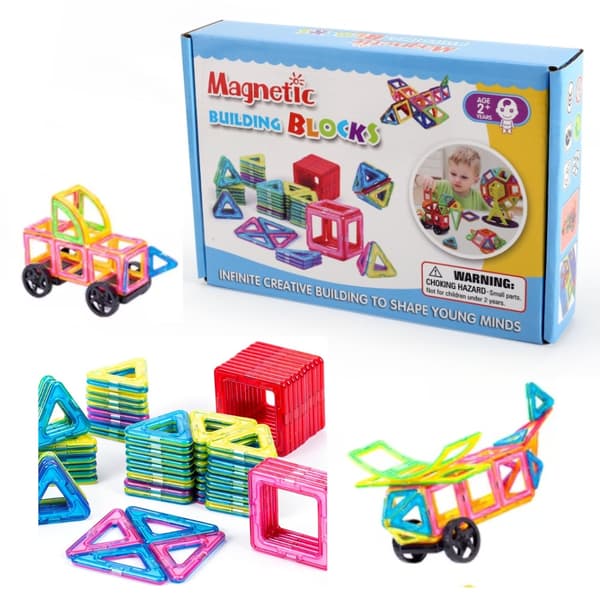 40-pack Magnetic Building Blocks - Magnetic Tiles - Build Magnets multifärg multicolor