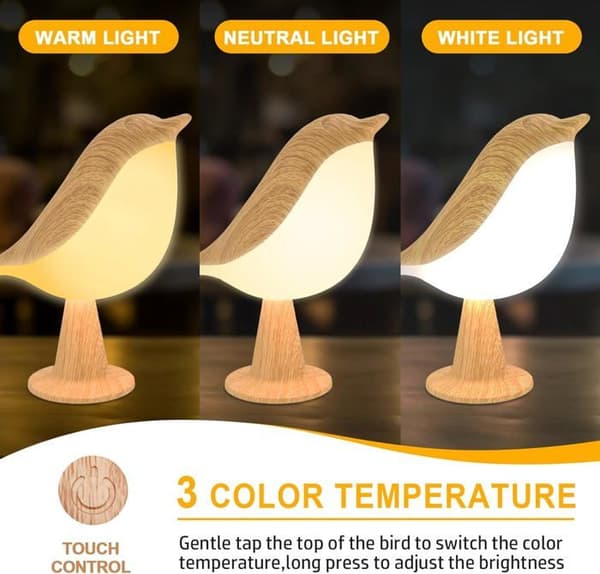 Creative Magpie Aromaterapi Touch Button Lampe, Genopladelig Bordlampe med 3 Dæmpningstilstande, 3000K-600K, 1800mA
