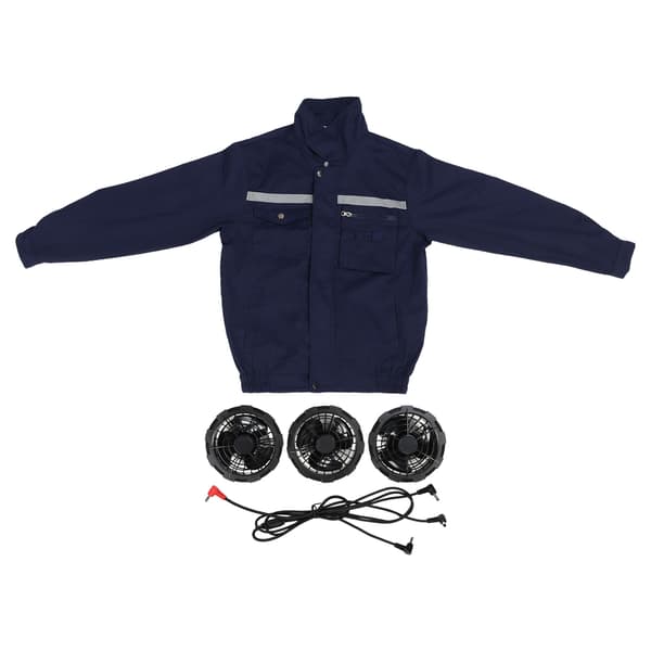 Ventilated Jacket with Three Fans, Cooling Air-Conditioned Jacket for Workwear