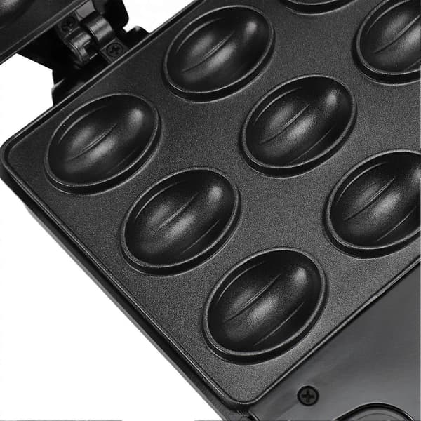 Nut Waffle Maker 12 Pcs Non-stick Adjustable Temperature with Safe Handle Electric Walnut Cake Machine for Home Use