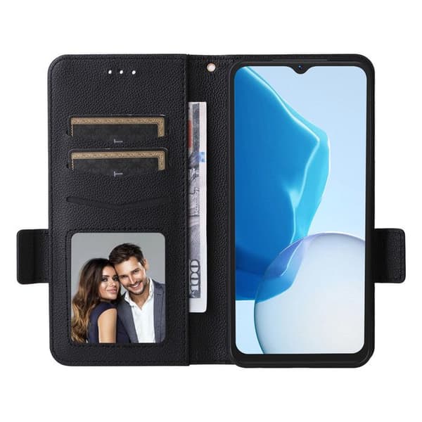 Telefonfodral - Doogee - N55 Plus - PU-läder - Stötsäkert - Svart
