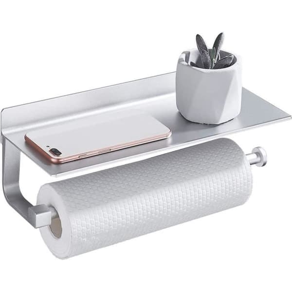 Køkkenrulleholder - 33 cm - Aluminium - Mat finish - Selvklæbende