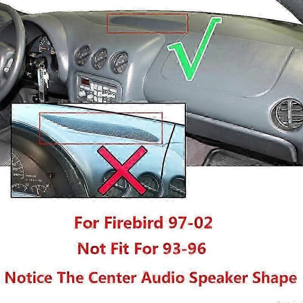For Pontiac Firebird Trans AM 1997~02 Dash Mat Dashmat Dashborddeksel Teppe 2025