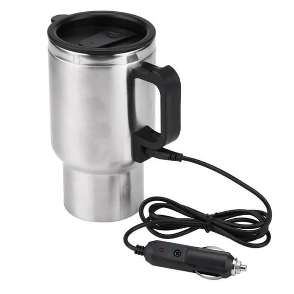 SONEW Smart Elektrisk Bil Krus med Varmer - 450ml - Rustfrit Stål - 120W - Grå