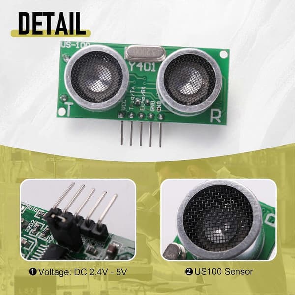 US-100 Ultraljudssensor 4-pack DC 2.4-5V Temperaturkompensation Avståndsområde
