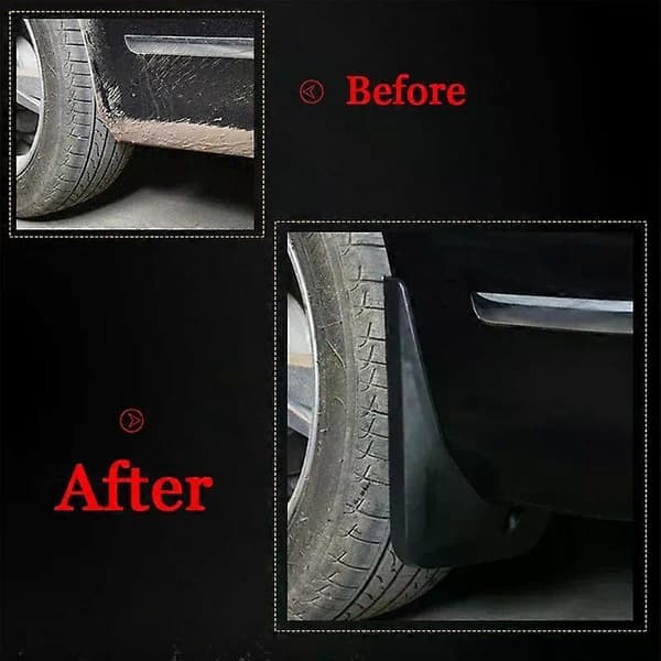 Passer til XPeng P7 2021 2022 2023 Bil Styling ABS Bil Mud Flaps Sprutbeskyttelse Mudguards MudFlaps Front Bak Skjerm Auto Tilbehør Black
