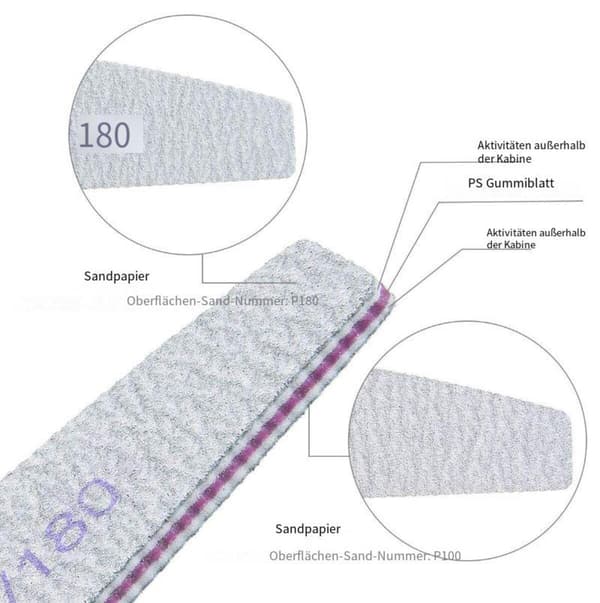 16 neglefiler 100/180, dobbeltsidige neglefiler