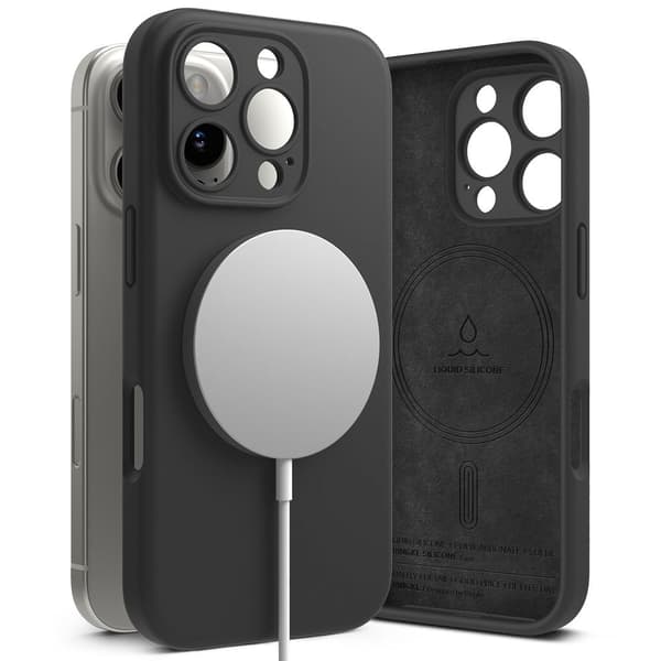 Ringke Kompatibel med iPhone 16 Pro Cover MagSafe Silikone Sort 80