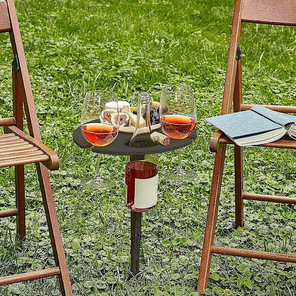 Beach Table, Picnic Wine Rack, Foldable Portable Wine Table, Foldable