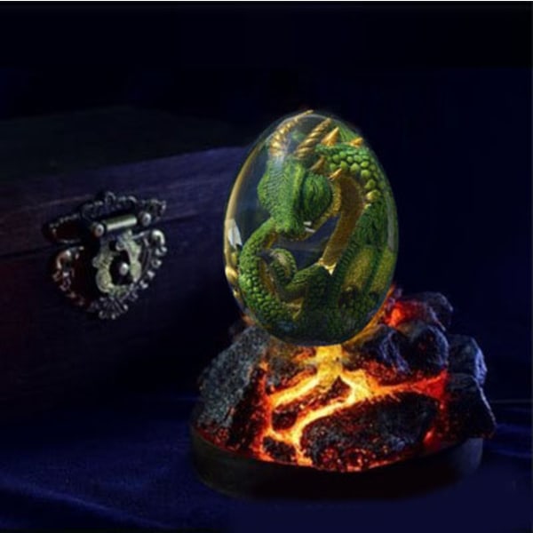 Lava Dragon Egg Ornaments Lysande Transparent Resin Dragon Egg Desktop Ornaments Utsökt unik present till jul Red Dinosaur Egg
