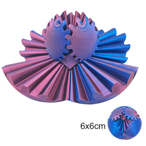 3D-tryckt boll roterande fidgets spinners boll rolig 3D-tryckt stressavlastande leksak för barn vuxna F 6x6cm