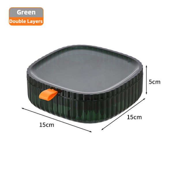 Multi Grids Smycken Organizer Box Klar akryl kosmetiska förvaringsbehållare Green