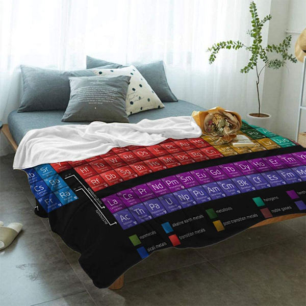 Periodiska tabellen filt Digitaltryck Kemi Periodiska systemet Mjuk Varm Mikrofiber Flanell filt 100cm*120cm