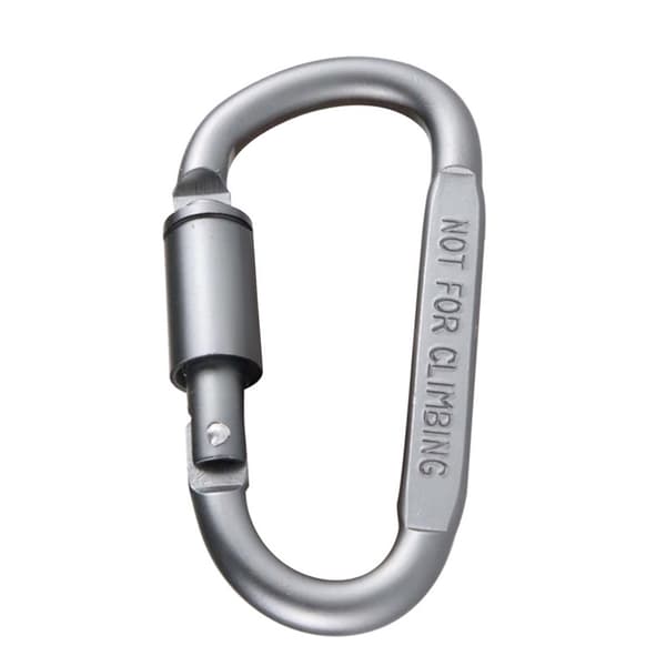 D-formade karbinhakar nyckelringklämma professionell metall nyckelringklämma för utomhus inomhus Silver