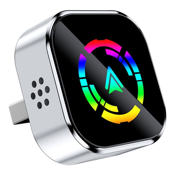 Trådløs Carplays-adapter til Iphone/Androids 2 I 1 Androids Auto Trådløs Adapter Hurtig Stabil Forbindelse Silver