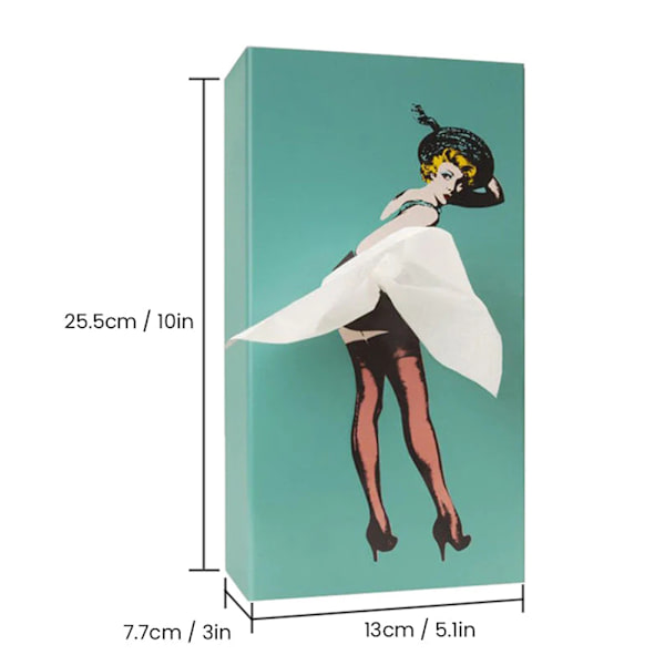 Flying Skirt Tissue Box Cover Härlig dekorativ bordsskiva Tissue Box för hemmet sovrum Green