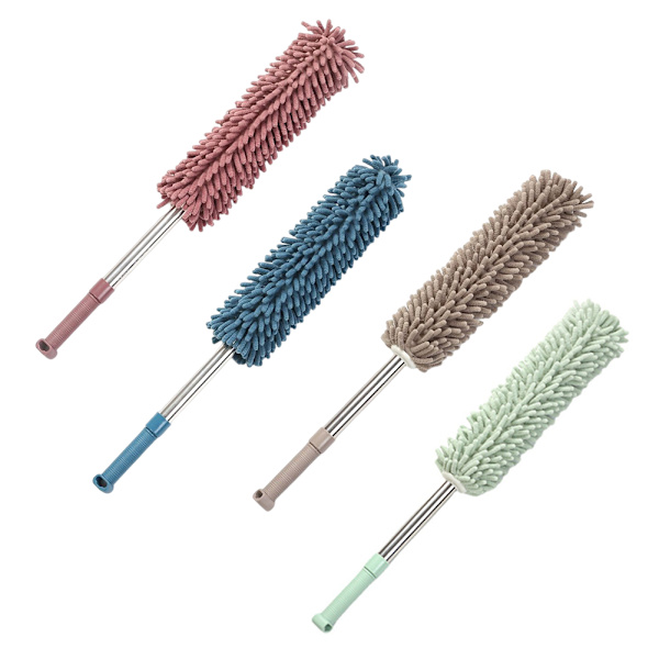 Teleskopisk mikrofiber dammduk Tvättbar celling spindelväv Remover Multifunktions hörnkvastar för hembil Coffee