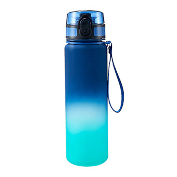 500ml/650ml/1000ml sportvattenkopp i plast Multifunktionell återanvändbar vattenkopp för fitness Blue green 650ml