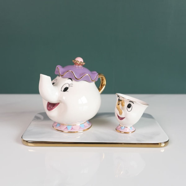 NYHET Beauty And the Beast Mrs. Potts Chip Tekanna Set Tekannor Mugg Härlig julklapp Beauty And The Beast - Single Cup