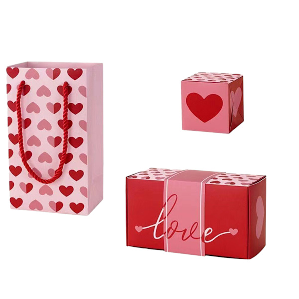 2024 Valentine studsar Röd paketlåda Vikbar Fashionabla studsar Röda kuvert för present 18 Boxs