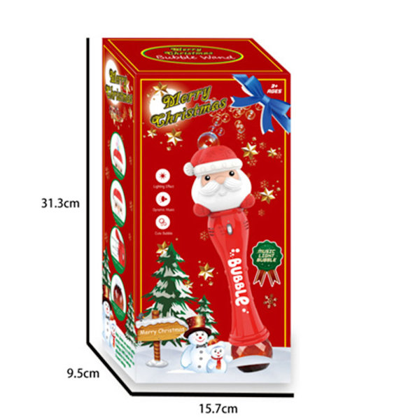 Christmas Santa Bubble Wands Leksaker för barn Bärbar stor kapacitet bubbelblåsare för pojke flicka barn Bx146
