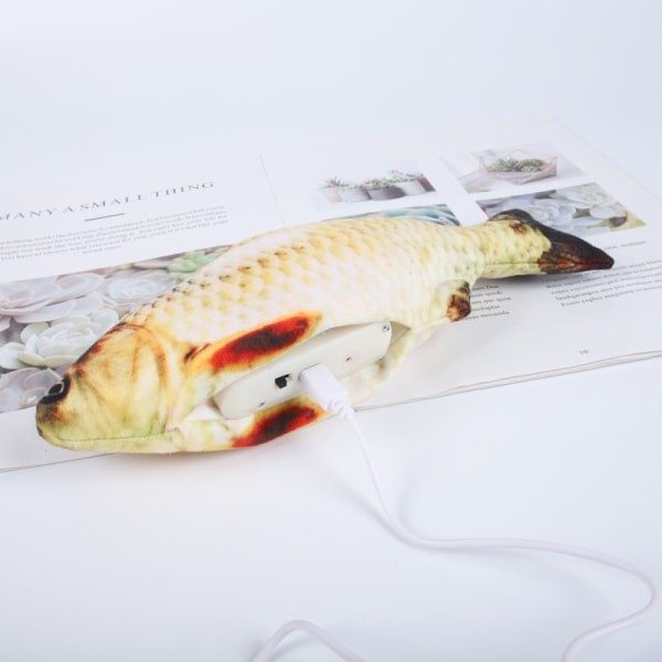 Floppande fiskar Rörliga fiskar Plyschleksak med ljus och ljud Realistiska floppande fiskar vicka fiskleksaker Rörelsekattungeleksak Black Spot Red Carp