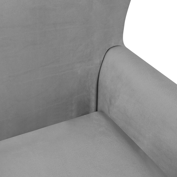 Hög elastisk mjuk mocka Wingback cover Halkfri enfärgad Stretch-skydd för sluttande arm King Back stol Camel