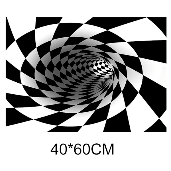 Vortex Illusion Matta 3D Trap Effekt Utskrift Matta Sovrum Vardagsrum Studierum Golvmatta 40*60cm