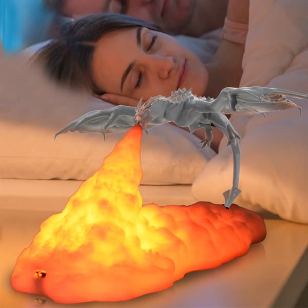 3D printed Fire Breathing Dragons Nattljus Hushållshållfast Sänglampa För Vardagsrum Sovrum Fire Dragon
