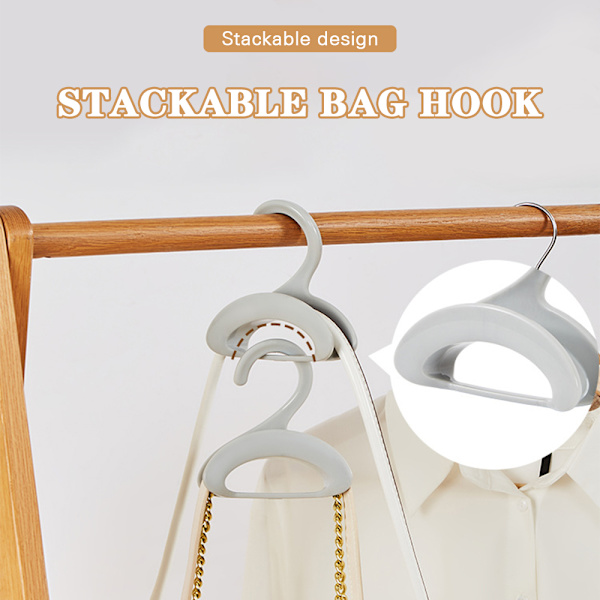 Creative Handväskhängare Multipurpose Stapelbar kappa Hatt Förvaringskrok för hemmet Gray