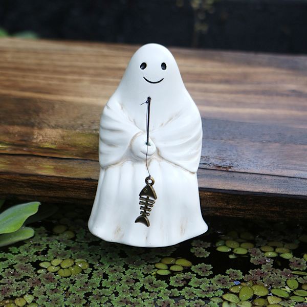 Søde Spøgelser Figur Dekoration Spooky Fiskende Spøgelser Statue Ferie Dekorationer Til Have Veranda Indretning Default