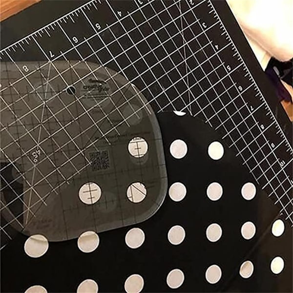 Böjd hörn Cutter Linjal Akryl DIY Crafts Patchwork sömnadsmall A