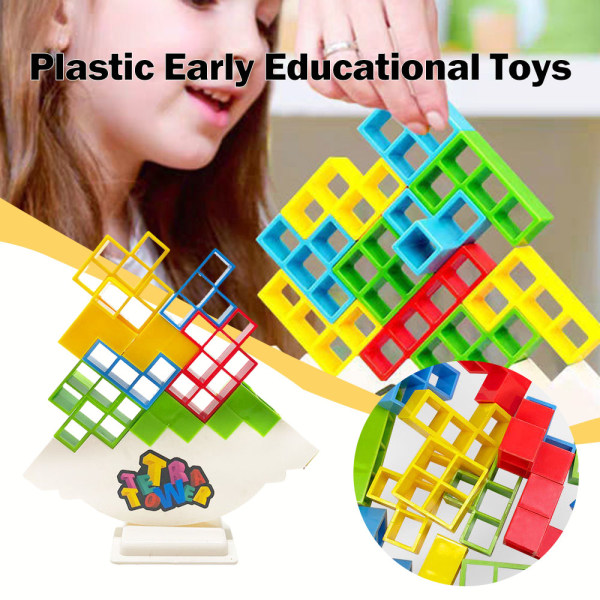 Enkel stapling Block Leksaker För Barn Pussel Tidig Pedagogisk Leksak För Pojkar Flickor Barn 48 Building Blocks
