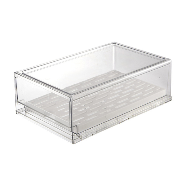 Köksbekvämlighet Transparent Kylskåp Organizer Förvaringslåda Lådtyp För Frysskåp Bänkskivor Large