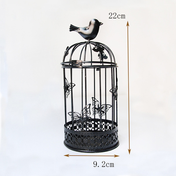 Cage Ljusstake Hollow Out Hållare Europeisk stil Metall Järn Ljusstake För heminredning White AC05