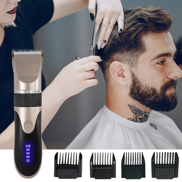 Sladdlös hårklippare för män med justerbar längd, keramisk hårtrimmer för män