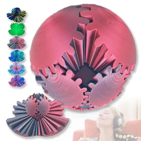 3D-tryckt boll roterande fidgets spinners boll rolig 3D-tryckt stressavlastande leksak för barn vuxna L 6x6cm