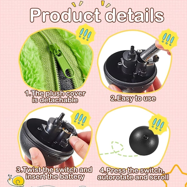 Husdjur Elektrisk Rullande Boll Golvrengöring Plysch Kattleksak Hundleksak Pack of 5 