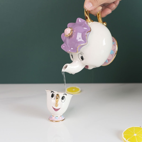 NYHET Beauty And the Beast Mrs. Potts Chip Tekanna Set Tekannor Mugg Härlig julklapp Beauty And The Beast - Single Cup