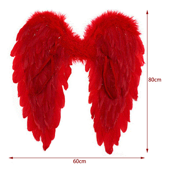 Performance Angel-Wing Prop Personlig multifunktionell kostymtillbehör för Cosplay Red 80*60cm