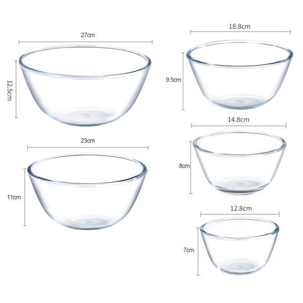 Stor Glassalladsskål Allround Rund Serveringsskål Blyfria Glas Skålar För Hemkök 500ml