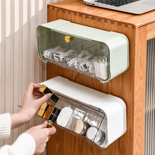 Punch-free Hänger Underkläder Box Ej borrande Platssparande BH- case För sovrum Green