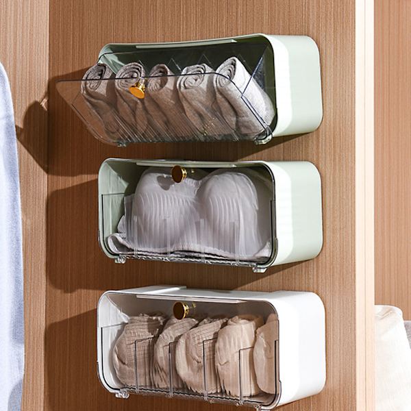 Punch-free Hänger Underkläder Box Ej borrande Platssparande BH- case För sovrum White