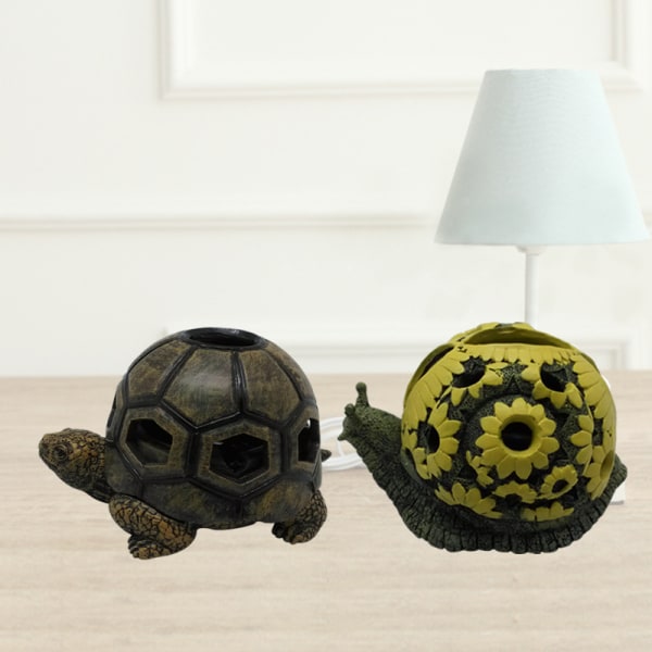 Askfat med lock Söt sköldpadda snigel harts askfat för hem och kontor inredning Fars dag present Tortoise