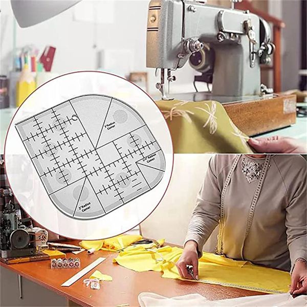Böjd hörn Cutter Linjal Akryl DIY Crafts Patchwork sömnadsmall A
